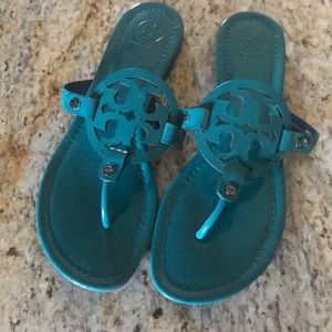Tory Burch Miller Sandals Teal Green